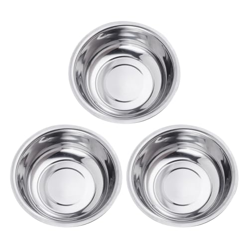 Futternäpfe aus Edelstahl, flach, spülmaschinenfest, für kleine Hunde, Ersatz-Katzennäpfe für kleine Hunde, 14 cm, 3 Stück Futternäpfe aus Edelstahl, flach, spülmaschinenfest, für kleine Hunde, Ersatz-Katzennäpfe für kleine Hunde, 14 cm, 3 Stück von FSSTUD