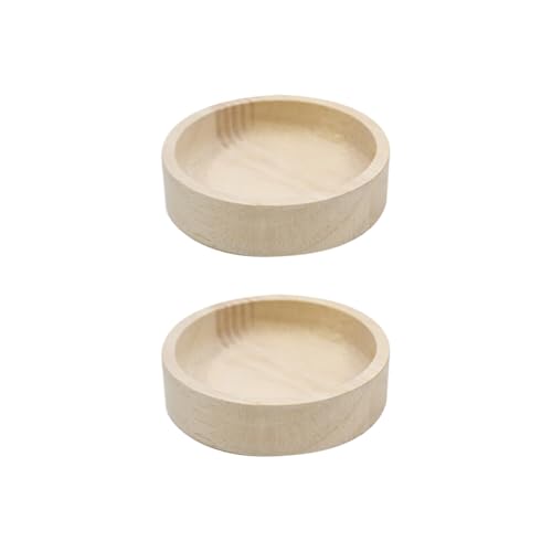 Futternapf aus Holz, für Hamster, Kleintierfutter, Mäuse, Futternapf für Haustiere, Snackschalen, Eichhörnchen, Dessertschale für Papageien, 2 Stück von FSSTUD