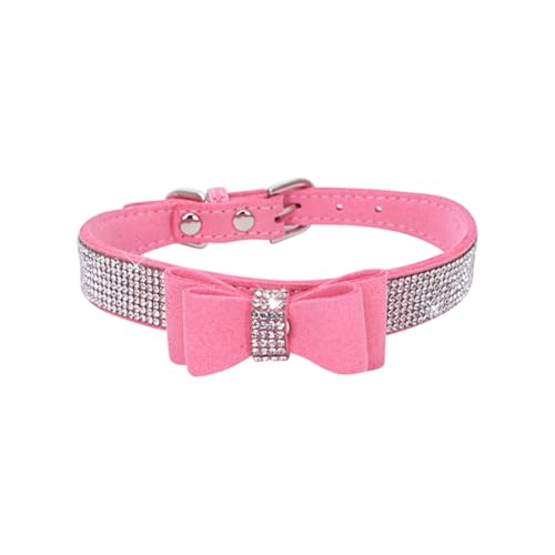 Halsband für kleine Hunde mit Strasssteinen und Schleife, niedliches Kristall, Katzenhalsband, Schleife, Knoten, Hundehalsband, weich, verstellbar, dekoratives Haustierhalsband für Kätzchen, Halsband für kleine Hunde mit Strasssteinen und Schleife, niedliches Kristall, Katzenhalsband, Schleife, Knoten, Hundehalsband, weich, verstellbar, dekoratives Haustierhalsband für Kätzchen, von FSSTUD
