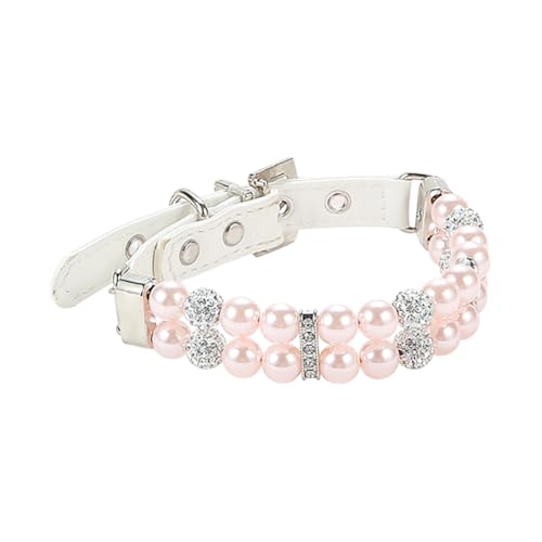 Hundehalsband mit Perlen und Strass, PU-Leder, für weibliche Hunde, verstellbar, Kristall, Katzenhalsband, Perlen, Welpen-Halsketten, Glitzer, Haustierkette, Kätzchen-Schmuck, Halsbänder mit Hundehalsband mit Perlen und Strass, PU-Leder, für weibliche Hunde, verstellbar, Kristall, Katzenhalsband, Perlen, Welpen-Halsketten, Glitzer, Haustierkette, Kätzchen-Schmuck, Halsbänder mit von FSSTUD