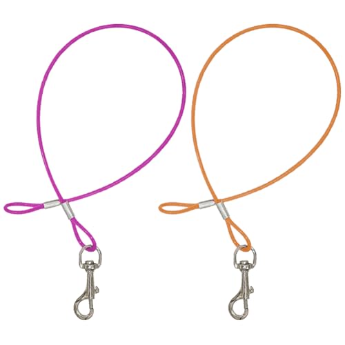Hundeleinenverlängerung aus Metall, 60 cm, für große Hundeleine, kurzes Kabel, Hundeleine, Stahl-Hundeleine, Zubehör für Training, Laufen, Violett, Orange, 2 Stück Hundeleinenverlängerung aus Metall, 60 cm, für große Hundeleine, kurzes Kabel, Hundeleine, Stahl-Hundeleine, Zubehör für Training, Laufen, Violett, Orange, 2 Stück von FSSTUD