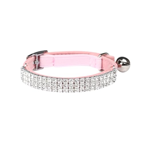 Katzenhalsband mit Strasssteinen, glitzernd, für kleine Hunde, verstellbares Haustierhalsband, weich, Katzenhalsband, ausgefallenes Kätzchenhalsband mit Glöckchen, für Party, Alltag Katzenhalsband mit Strasssteinen, glitzernd, für kleine Hunde, verstellbares Haustierhalsband, weich, Katzenhalsband, ausgefallenes Kätzchenhalsband mit Glöckchen, für Party, Alltag von FSSTUD