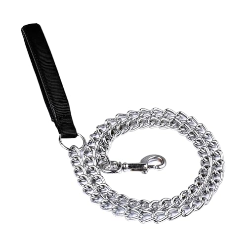 Metallkette, 120 cm, 3 mm, kaufest, strapazierfähig, dicke Kette, Hundeleine, Haustier-Traktionsseil mit weich gepolstertem Griff für mittelgroße und große Hunde Metallkette, 120 cm, 3 mm, kaufest, strapazierfähig, dicke Kette, Hundeleine, Haustier-Traktionsseil mit weich gepolstertem Griff für mittelgroße und große Hunde von FSSTUD