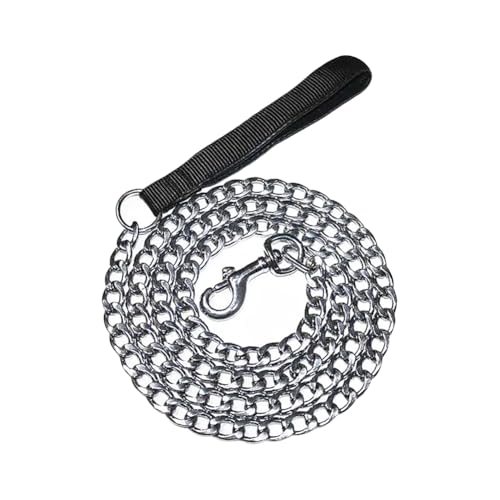 Robuste Hundeleine für Haustiere, weich gepolsterter Griff, Edelstahl, Metallkette, für Outdoor-Hunde, Trainingsleine, dicke große Hundeleine, für Spaziergänge, Reisen, 1,8 m von FSSTUD