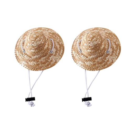Verstellbare Strohhhüte für kleine Hunde, atmungsaktiv, für Welpen, Katzen, Outdoor-Aktivitäten, für heißes Wetter, Hundehut, Haustier-Verkleidungskappe für Kätzchen, Kaninchen, 2 Stück Verstellbare Strohhhüte für kleine Hunde, atmungsaktiv, für Welpen, Katzen, Outdoor-Aktivitäten, für heißes Wetter, Hundehut, Haustier-Verkleidungskappe für Kätzchen, Kaninchen, 2 Stück von FSSTUD