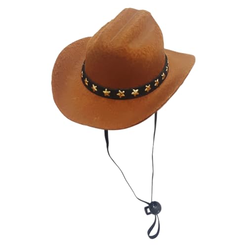 Verstellbarer Cowboyhut für Welpen, Westernkostüm, Kopfbedeckung, niedlicher Welpe, Cosplay, Hut, Halloween, Katze, Piratenkappe, Kätzchen, Cowgirl-Zubehör mit Kordelzug für Urlaub, Festival, Braun Verstellbarer Cowboyhut für Welpen, Westernkostüm, Kopfbedeckung, niedlicher Welpe, Cosplay, Hut, Halloween, Katze, Piratenkappe, Kätzchen, Cowgirl-Zubehör mit Kordelzug für Urlaub, Festival, Braun von FSSTUD
