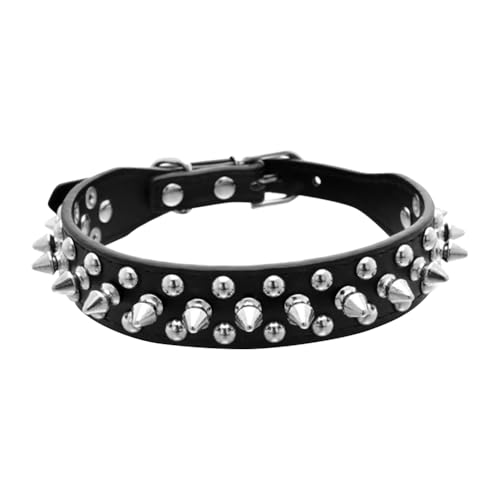 Verstellbares Hundehalsband mit Nieten, weiches PU-Leder, Katzenhalsband, Spike, Leder, Hundehalsband, breit, cooles Welpenhalsband, Nieten, Hundehalsband für kleine, mittelgroße Haustiere Verstellbares Hundehalsband mit Nieten, weiches PU-Leder, Katzenhalsband, Spike, Leder, Hundehalsband, breit, cooles Welpenhalsband, Nieten, Hundehalsband für kleine, mittelgroße Haustiere von FSSTUD