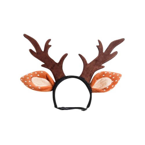 Verstellbares Rentiergeweih, Mützen, Stirnbänder, Hund und Katze, Weihnachtshaarbänder, Haustier-Elch-Kostüm, Stirnband, braunes Hirschtier-Ohren-Stirnband, Party, Hirsch, Cosplay, Kopfbedeckung mit Verstellbares Rentiergeweih, Mützen, Stirnbänder, Hund und Katze, Weihnachtshaarbänder, Haustier-Elch-Kostüm, Stirnband, braunes Hirschtier-Ohren-Stirnband, Party, Hirsch, Cosplay, Kopfbedeckung mit von FSSTUD