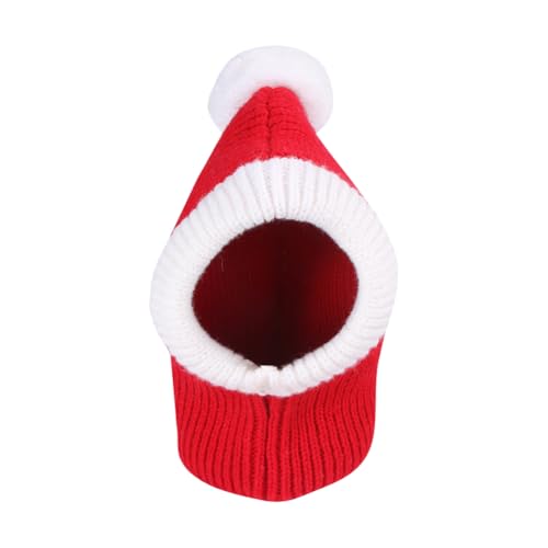 Weihnachtsmütze für Haustiere, gestrickt, mit Bommel, für Welpen, Ohrenwärmer, gestrickt, für Urlaub, Katze, Größe M, Rot Weihnachtsmütze für Haustiere, gestrickt, mit Bommel, für Welpen, Ohrenwärmer, gestrickt, für Urlaub, Katze, Größe M, Rot von FSSTUD