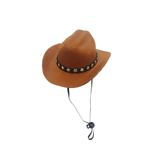 Western-Cowboyhut für kleine Hunde, klassische Katze, Cowgirl-Hut mit Sternen, Welpen, Cosplay, Party, Haustier, Halloween-Kostüm, Kopfbedeckung, Foto-Requisiten mit verstellbarem Riemen, für den Western-Cowboyhut für kleine Hunde, klassische Katze, Cowgirl-Hut mit Sternen, Welpen, Cosplay, Party, Haustier, Halloween-Kostüm, Kopfbedeckung, Foto-Requisiten mit verstellbarem Riemen, für den von FSSTUD