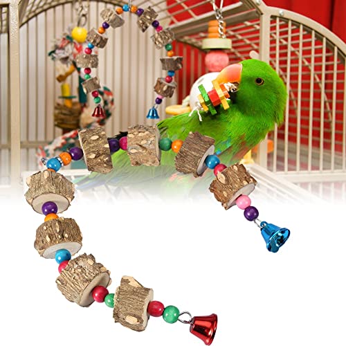 FTVOGUE Pet Papagei Spielzeug Biss Schaukel Vogel Holz Bunte Perlen Käfig Kauen Spielzeug für Haustier Vögel Papagei Zubehör von FTVOGUE