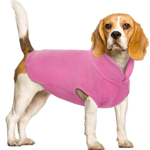 FUAMEY Hunde-Fleece-Weste, warmes Sweatshirt, Welpen, dehnbarer Pullover, Hunde-Rollkragenmantel, Hunde-Winterjacke mit Loch für die Leine, Dackel, Yorkie-Kleidung für kleine, mittelgroße und große von FUAMEY