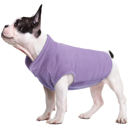 FUAMEY Hunde-Fleece-Weste, warmes Sweatshirt, Welpen, dehnbarer Pullover, Hunde-Rollkragenmantel, Hunde-Winterjacke mit Loch für die Leine, Dackel, Yorkie-Kleidung für kleine, mittelgroße und große von FUAMEY