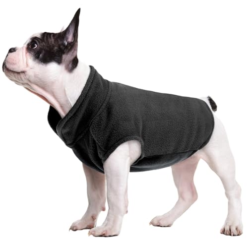 FUAMEY Hunde-Fleece-Weste, warmes Sweatshirt, Welpen, dehnbarer Pullover, Hunde-Rollkragenmantel, Winterjacke mit Leinenloch, Hunde-Dackel-Pullover, Yorkie-Kleidung für kleine, schwarz, Größe S FUAMEY Hunde-Fleece-Weste, warmes Sweatshirt, Welpen, dehnbarer Pullover, Hunde-Rollkragenmantel, Winterjacke mit Leinenloch, Hunde-Dackel-Pullover, Yorkie-Kleidung für kleine, schwarz, Größe S von FUAMEY