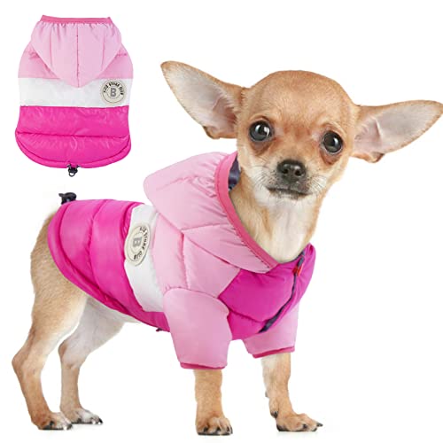 FUAMEY Hunde-Wintermantel, Welpen-Pufferjacke, warm gepolstert, niedlich, winddicht, Hundekleidung, warm, wasserdicht, für den Außenbereich, leicht, für kleine Hunde, Chihuahua, Yorkshire, Größe S/12 von FUAMEY