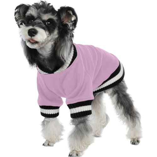 FUAMEY Hundepullover, Sweatshirt, Winterpullover, warme Hundekleidung, Hundeweste, dicker Welpenpullover, weicher Haustier-Fleecepullover, niedliches Outfit für kleine und mittelgroße Hunde, Lavendel, von FUAMEY