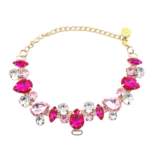 FUATY Hunde- und Katzenhalsband, verstellbare Edelstahl-Goldkette, rosa Diamanten, Halsband für kleine, mittelgroße Haustiere, Katzen, Hunde, Kätzchen, Welpen, S FUATY Hunde- und Katzenhalsband, verstellbare Edelstahl-Goldkette, rosa Diamanten, Halsband für kleine, mittelgroße Haustiere, Katzen, Hunde, Kätzchen, Welpen, S von FUATY