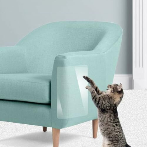 4 x Kratzmatte für Katzen, Möbelschutz, transparent, Vinyl, Kratzschutz, um Haustierschäden auf Sofas und Stühlen zu verhindern (15 x 40 cm) von FUBESK
