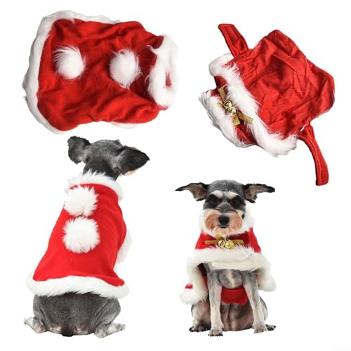 Festliche Haustierkostüme für Hunde und Katzen, verwandeln Sie Ihre Haustiere in Weihnachtsdekorationen mit bequemem Korallen-Fleece-Stoff (grau) von FUBESK