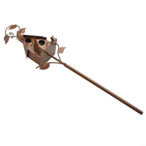 Stilvoller Outdoor Vogelhausstecker aus rustikalem Metall für Gartendeko (D) von FUBESK