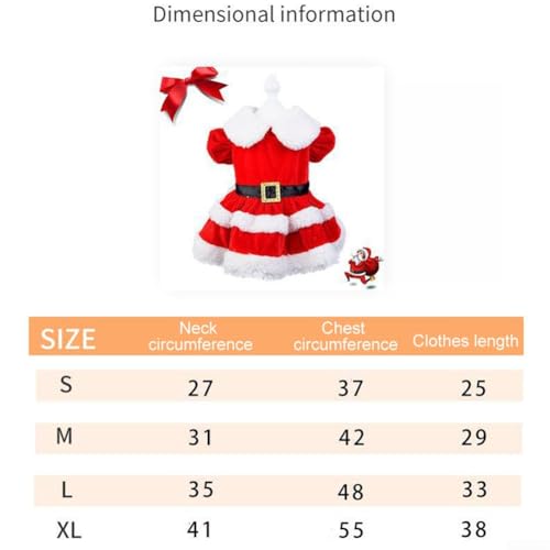 Warmes Samt-Hundekleid für Weihnachtsfeiern, stilvolles und praktisches Outfit für Haustiere (Größe XL) von FUBESK
