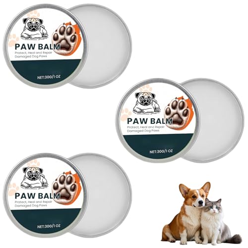 30g Pfotenbalsam Hund mit Bienenwachs, Hundezubehör Balsam für Nase und Pfotenpflege, Nasen & Pfotenbalsam Sommer mit Vitamin E, Sheabutter, Kokosöl, Pfotenschutz Nasensalbe für Hund, Katzen (3PCS) 30g Pfotenbalsam Hund mit Bienenwachs, Hundezubehör Balsam für Nase und Pfotenpflege, Nasen & Pfotenbalsam Sommer mit Vitamin E, Sheabutter, Kokosöl, Pfotenschutz Nasensalbe für Hund, Katzen (3PCS) von FUFRE
