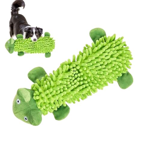 Anti Stress Ente Hund, Hundespielzeug Ente Verschleißfest&Bissfester, 32cm Hundespielzeug mit quietscher, Plüsch Kuscheltier für Hunde, ideal Dog Toys für Alle Hunderassen (Frosch) von FUFRE