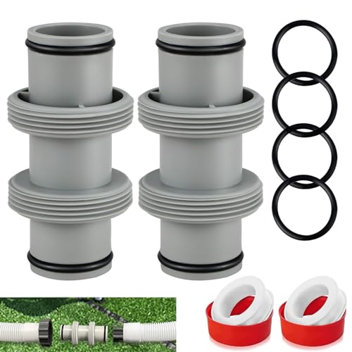 FUFRE 2 Stück Pool Schlauchverbinder 38mm, 2 Wege Poolschlauch 38mm Verbinder, 38mm Poolschlauch Adapter für Intex Bestway Coleman, Pool Anschlussset 38mm für Poolschläuche, Schlauchverbinder 38mm von FUFRE
