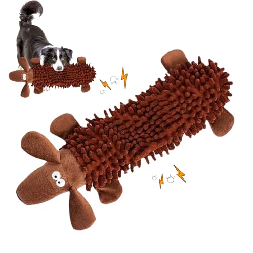 FUFRE Anti Stress Ente Hund, Hundespielzeug Ente Verschleißfest&Bissfester, 32cm Hundespielzeug mit quietscher, Plüsch Kuscheltier für Hunde, ideal Dog Toys für Alle Hunderassen (Hund) von FUFRE