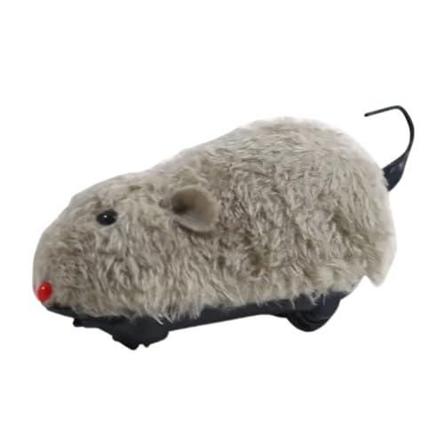 FUFRE Katzenspielzeug Maus Elektrisch, Plüsch Interaktives Katzenspielzeug, 360 ° Lenkung Ferngesteuerte Maus für Katzen, Cat Toy aus ABS-Material, Batteriebetrieben, für Katzen klein Hunde (Braun) von FUFRE
