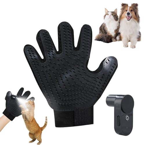 Handschuh Tierhaarentfernung mit Dampf, Tierhaarentferner Handschuh mit Wiederaufladbar Sprühgerät, Effizienter Katzen Handschuhe Fellpflege zum Entfernung von Tierhaaren für Hunde und Katze (Schwarz) Handschuh Tierhaarentfernung mit Dampf, Tierhaarentferner Handschuh mit Wiederaufladbar Sprühgerät, Effizienter Katzen Handschuhe Fellpflege zum Entfernung von Tierhaaren für Hunde und Katze (Schwarz) von FUFRE