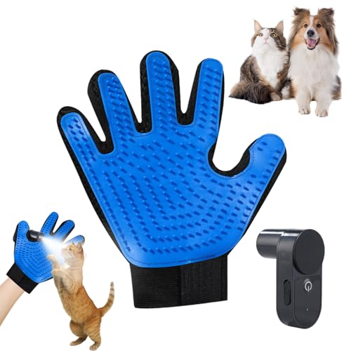 Handschuh Tierhaarentfernung mit Dampf, Tierhaarentferner Handschuh mit Wiederaufladbar Sprühgerät, Effizienter Katzen Handschuhe Fellpflege zum Entfernung von Tierhaaren für Hunde und Katze (Blau) Handschuh Tierhaarentfernung mit Dampf, Tierhaarentferner Handschuh mit Wiederaufladbar Sprühgerät, Effizienter Katzen Handschuhe Fellpflege zum Entfernung von Tierhaaren für Hunde und Katze (Blau) von FUFRE