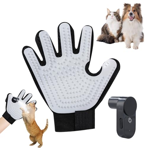 Handschuh Tierhaarentfernung mit Dampf, Tierhaarentferner Handschuh mit Wiederaufladbar Sprühgerät, Effizienter Katzen Handschuhe Fellpflege zum Entfernung von Tierhaaren für Hunde und Katze (Weiß) Handschuh Tierhaarentfernung mit Dampf, Tierhaarentferner Handschuh mit Wiederaufladbar Sprühgerät, Effizienter Katzen Handschuhe Fellpflege zum Entfernung von Tierhaaren für Hunde und Katze (Weiß) von FUFRE