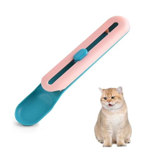 Katzen Feeder Katzen Food Spoon Katzen Feed Strip Squeeze Löffel Katzenstreifen Happy Spoon Katzen-Futterlöffel Flexibler Haustierlöffel Katzenfutter Löffel Katze Fütterung Dose und Nass (Rosa 1) von FUFRE