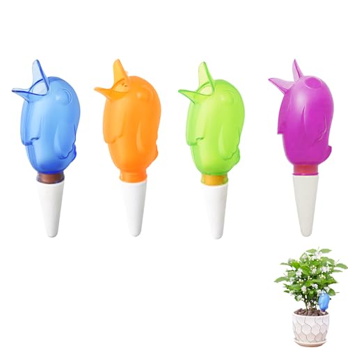 Vogel Tonkegel Bewässerung, 4er Set Wasserspender Pflanzen Vogel, Automatische Ton Bewässerungskugeln Zimmerpflanzen, Wasserspender Terrakotta Stiel für Pflanzen Blumen Bewässerung Indoor (4 Farbe) Vogel Tonkegel Bewässerung, 4er Set Wasserspender Pflanzen Vogel, Automatische Ton Bewässerungskugeln Zimmerpflanzen, Wasserspender Terrakotta Stiel für Pflanzen Blumen Bewässerung Indoor (4 Farbe) von FUFRE