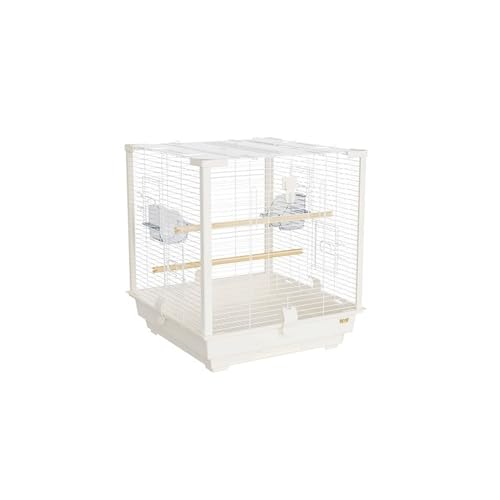 Vogelkäfige Vogelkäfig aus Metall, weiß, quadratisch, Vogelkäfig, Papageienkäfig, Heimvogel, einstöckiger Zierkäfig Flugkäfig Vogelkäfige Vogelkäfig aus Metall, weiß, quadratisch, Vogelkäfig, Papageienkäfig, Heimvogel, einstöckiger Zierkäfig Flugkäfig von FUHAI-666