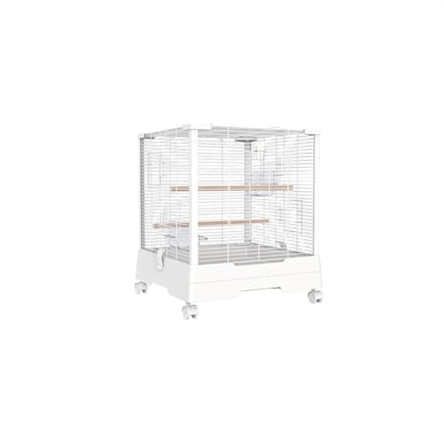 Vogelkäfige Vogelkäfig aus Metall, weiß, quadratisch, Zuchtkäfig, Zuchtkäfig, Heimvogel, einstöckig, Zierkäfig Flugkäfig Vogelkäfige Vogelkäfig aus Metall, weiß, quadratisch, Zuchtkäfig, Zuchtkäfig, Heimvogel, einstöckig, Zierkäfig Flugkäfig von FUHAI-666