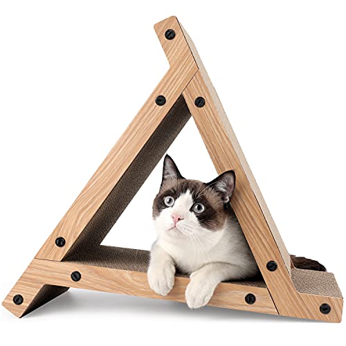 FUKUMARU Poste rascador Vertical de 3 Lados para Gatos, túnel Triangular para Gatos, rampa rascadora para Ejercicio de Juego de Gatitos von FUKUMARU