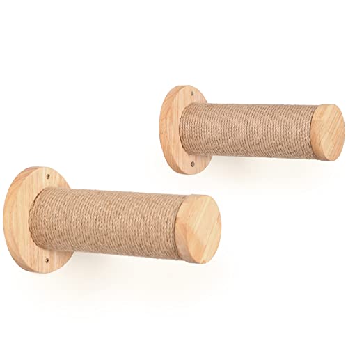 FUKUMARU Katzentreppe Wand, Kletterstufe (2er-Pack), massives Gummibaumholz, Ø 9 x L30 cm Sisal-Pfosten, Wandmontage Jute-Kratzäulen, DIY Kletterwand Katzen FUKUMARU Katzentreppe Wand, Kletterstufe (2er-Pack), massives Gummibaumholz, Ø 9 x L30 cm Sisal-Pfosten, Wandmontage Jute-Kratzäulen, DIY Kletterwand Katzen von FUKUMARU