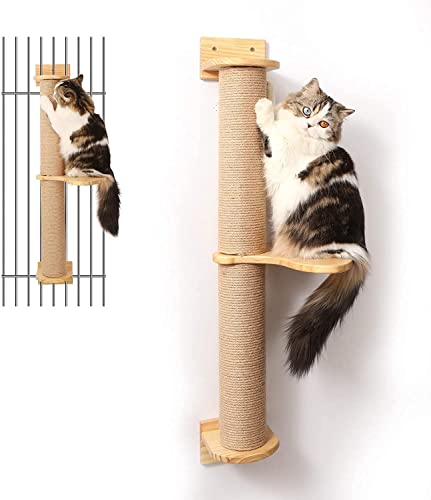FUKUMARU Katzen Kratzbaum Wand, Wandmontiertes katzenmöbel, aus Gummiholz, katzen wand klettern, 93cm hoch FUKUMARU Katzen Kratzbaum Wand, Wandmontiertes katzenmöbel, aus Gummiholz, katzen wand klettern, 93cm hoch von FUKUMARU