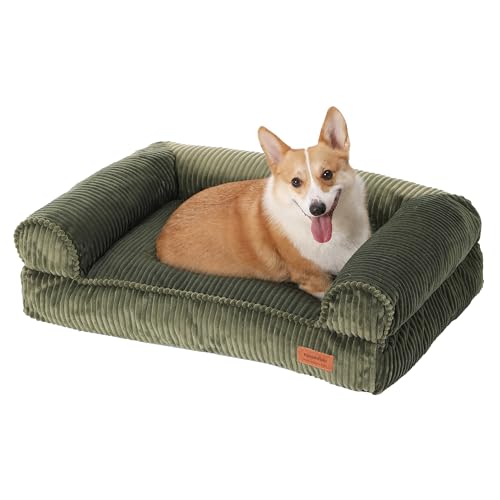 FUKUMARU Hundebett für große Hunde, Flauschiges & Hundesofa mit wasserabweisender TPU-Schicht, Cordstoff, Waschbar und rutschfest, Abnehmbarer Reißverschlussbezug, 93 x 63 x 22 cm, Grün FUKUMARU Hundebett für große Hunde, Flauschiges & Hundesofa mit wasserabweisender TPU-Schicht, Cordstoff, Waschbar und rutschfest, Abnehmbarer Reißverschlussbezug, 93 x 63 x 22 cm, Grün von FUKUMARU