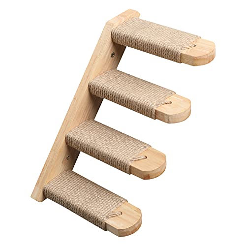 FUKUMARU Kletterwand Katzen, Katzentreppe Wand, Wandliege Katzen, aus Massives Gummiholz, für Katzen bis 15 kg, mit Juteseil für kratzen Von Links nach rechts FUKUMARU Kletterwand Katzen, Katzentreppe Wand, Wandliege Katzen, aus Massives Gummiholz, für Katzen bis 15 kg, mit Juteseil für kratzen Von Links nach rechts von FUKUMARU