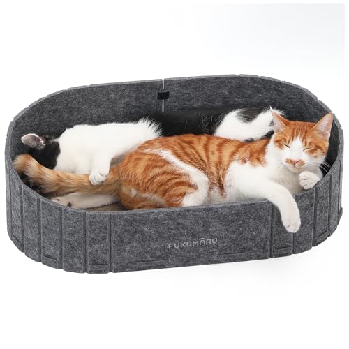 FUKUMARU Kratzbrett für Katzen, 61 cm Kratzpappe in Sofa-Form, Umkehrbares Katzenbett, Runde Kratzpads aus hochwertiger Filz und Karton, Dunkelgrau. FUKUMARU Kratzbrett für Katzen, 61 cm Kratzpappe in Sofa-Form, Umkehrbares Katzenbett, Runde Kratzpads aus hochwertiger Filz und Karton, Dunkelgrau. von FUKUMARU