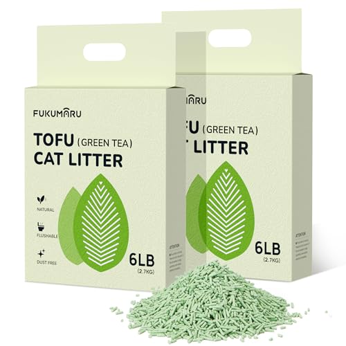 FUKUMARU Tofu Katzenstreu 5,4 kg - Klumpendes Katzenstreu, Geruchsbekämpfung mit grünem Teearoma, staubfrei und leicht klumpend, spülbar in der Toilette. von FUKUMARU