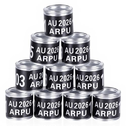 FULAIERGD 100 Stück mehrfarbige Aluminium-Beinringe für Taubenbeine, aus Kunststoff mit Training, zur Identifizierung von Vögeln, Fußring (schwarz) von FULAIERGD