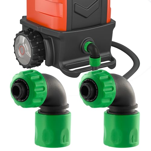 FULAIERGD 2 Stück Grün ABS 12,5 mm (1/2 Zoll) Schlauchkrümmer-Schnellkupplung 90 ° -Knopf-Schnellkupplung für Autowaschschlauch zur Gartenbewässerung von FULAIERGD
