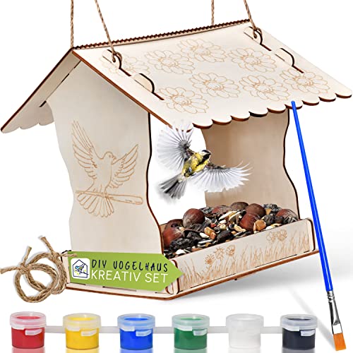 FUN TRADING DIY Vogelhaus zum Bemalen - Vogelhaus Bausatz für Kinder inkl. Farben und Pinsel - Vogelhaus selber Bauen - Bausatz Vogelhaus - Vogelhäuschen Bausatz - Vogelhaus zum selber Bauen FUN TRADING DIY Vogelhaus zum Bemalen - Vogelhaus Bausatz für Kinder inkl. Farben und Pinsel - Vogelhaus selber Bauen - Bausatz Vogelhaus - Vogelhäuschen Bausatz - Vogelhaus zum selber Bauen von Fun Trading