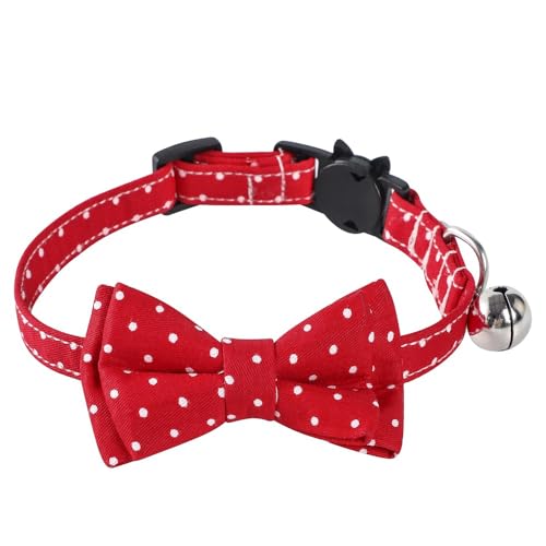 FUNA Baumwollkatze Halsband, Haustier Fliege Katzenhalsband, Katzenhalsband mit Schnalle und Glocke, verstellbares Halsband für kleine Hunde und Katzen FUNA Baumwollkatze Halsband, Haustier Fliege Katzenhalsband, Katzenhalsband mit Schnalle und Glocke, verstellbares Halsband für kleine Hunde und Katzen von FUNAT