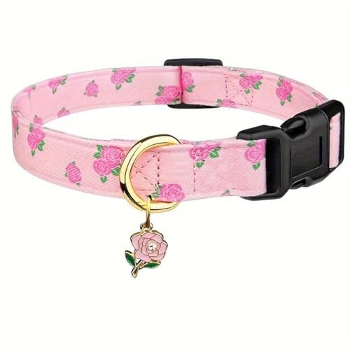 FUNAT Bedrucktes Haustier Halsband, Haustier Halsband Mit Niedlichem AnhäNger für Kleine Und Mittlere Hunde, Verstellbares Hundehalsband und Nackenbezug von FUNAT