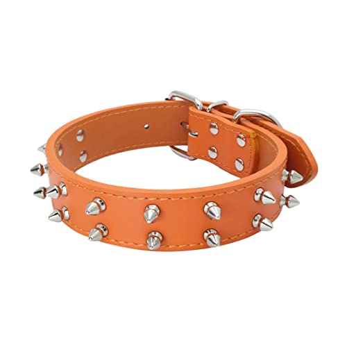 FUNAT Doppelreihiges Haustier Halsband mit Nieten, Niethalsband für mittlere und große Hunde, PU-Hundehalsband Hundekette von FUNAT